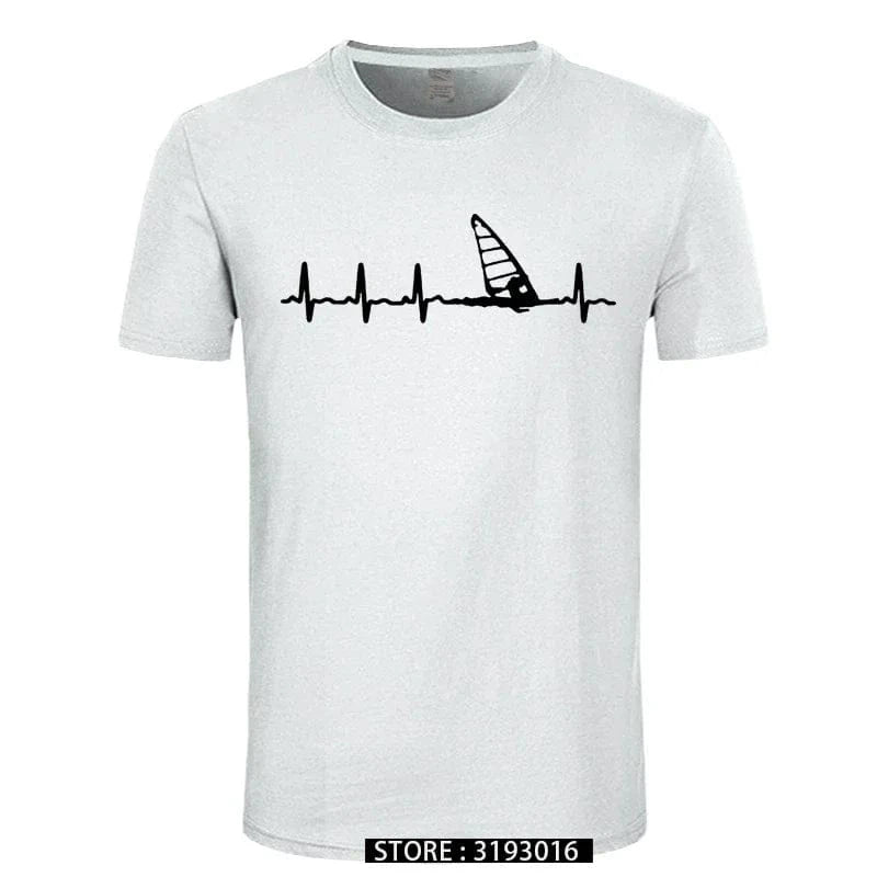 Unisex Windsurfing Heartbeat T-Shirt 3D Printed