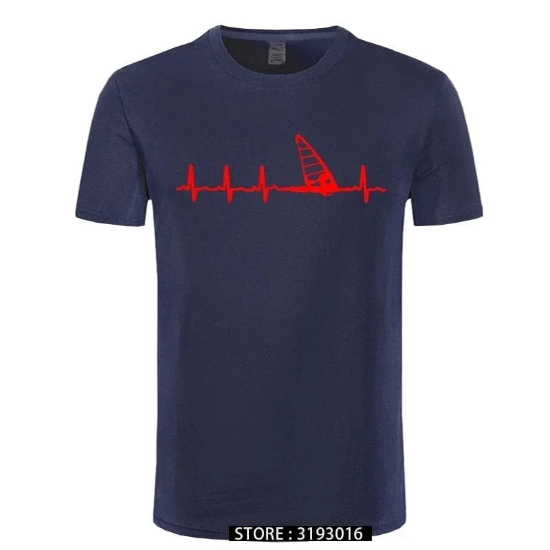 Unisex Windsurfing Heartbeat T-Shirt 3D Printed