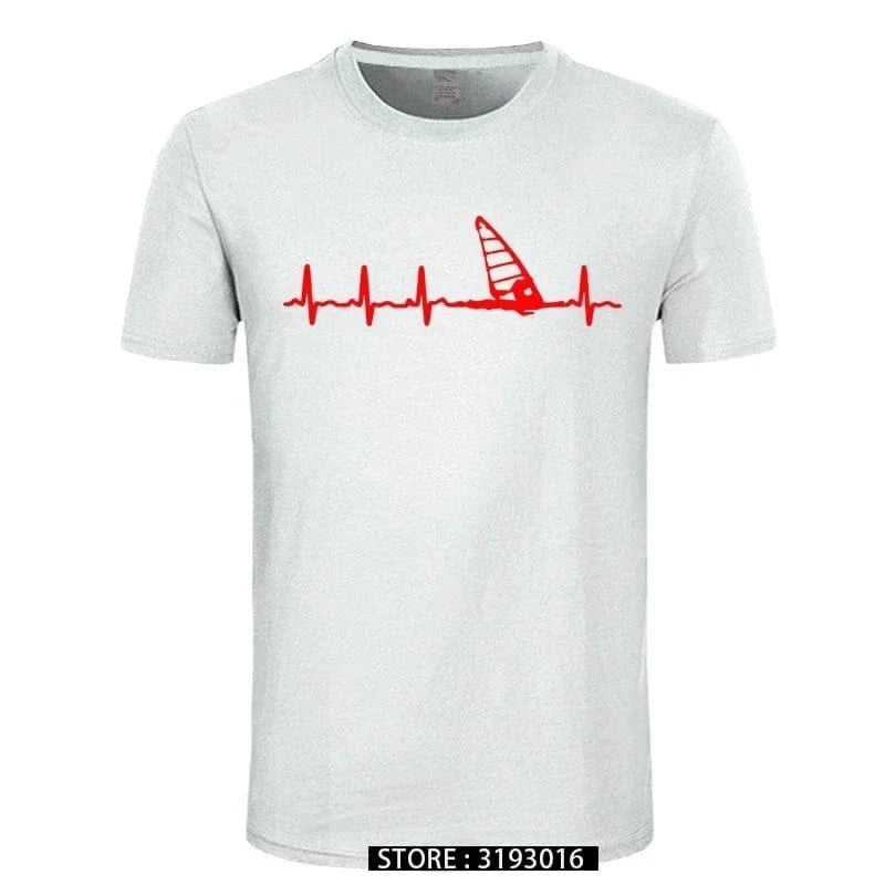 Unisex Windsurfing Heartbeat T-Shirt 3D Printed