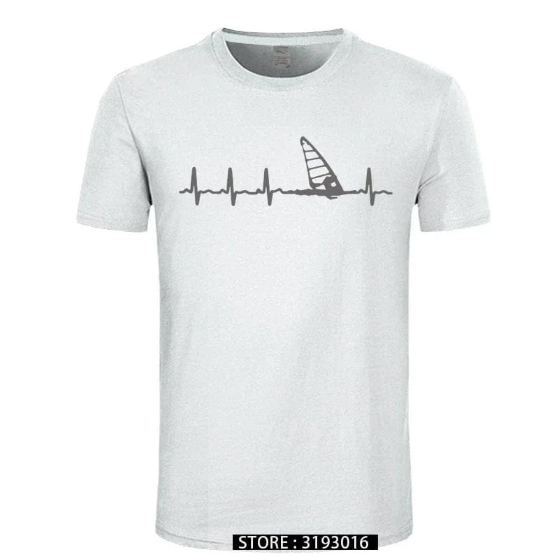 Unisex Windsurfing Heartbeat T-Shirt 3D Printed