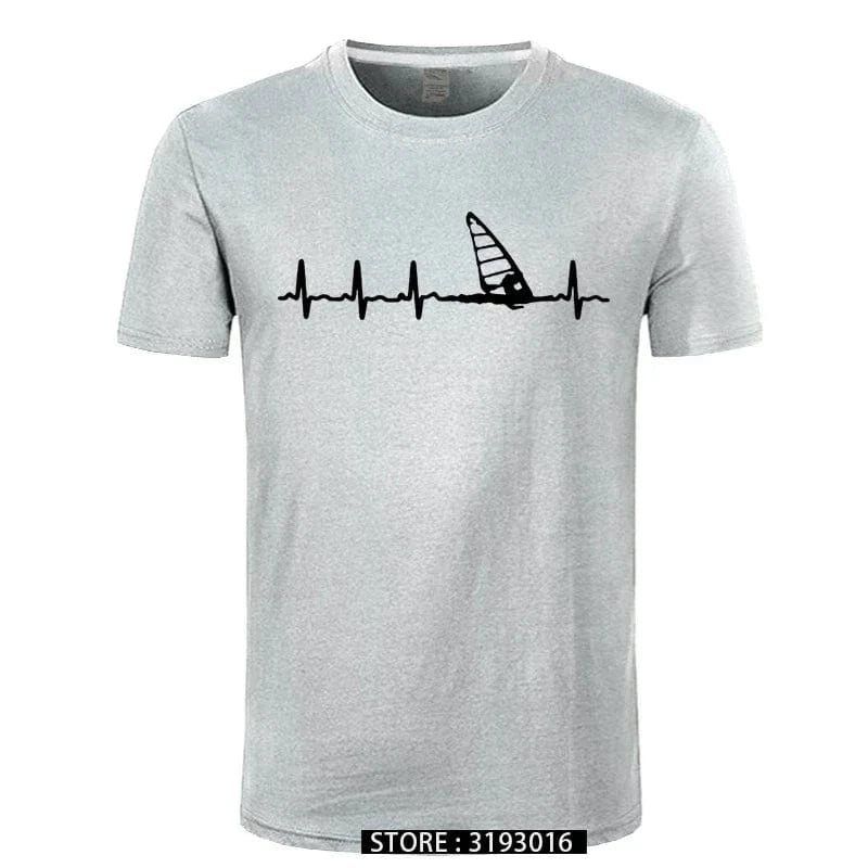 Unisex Windsurfing Heartbeat T-Shirt 3D Printed