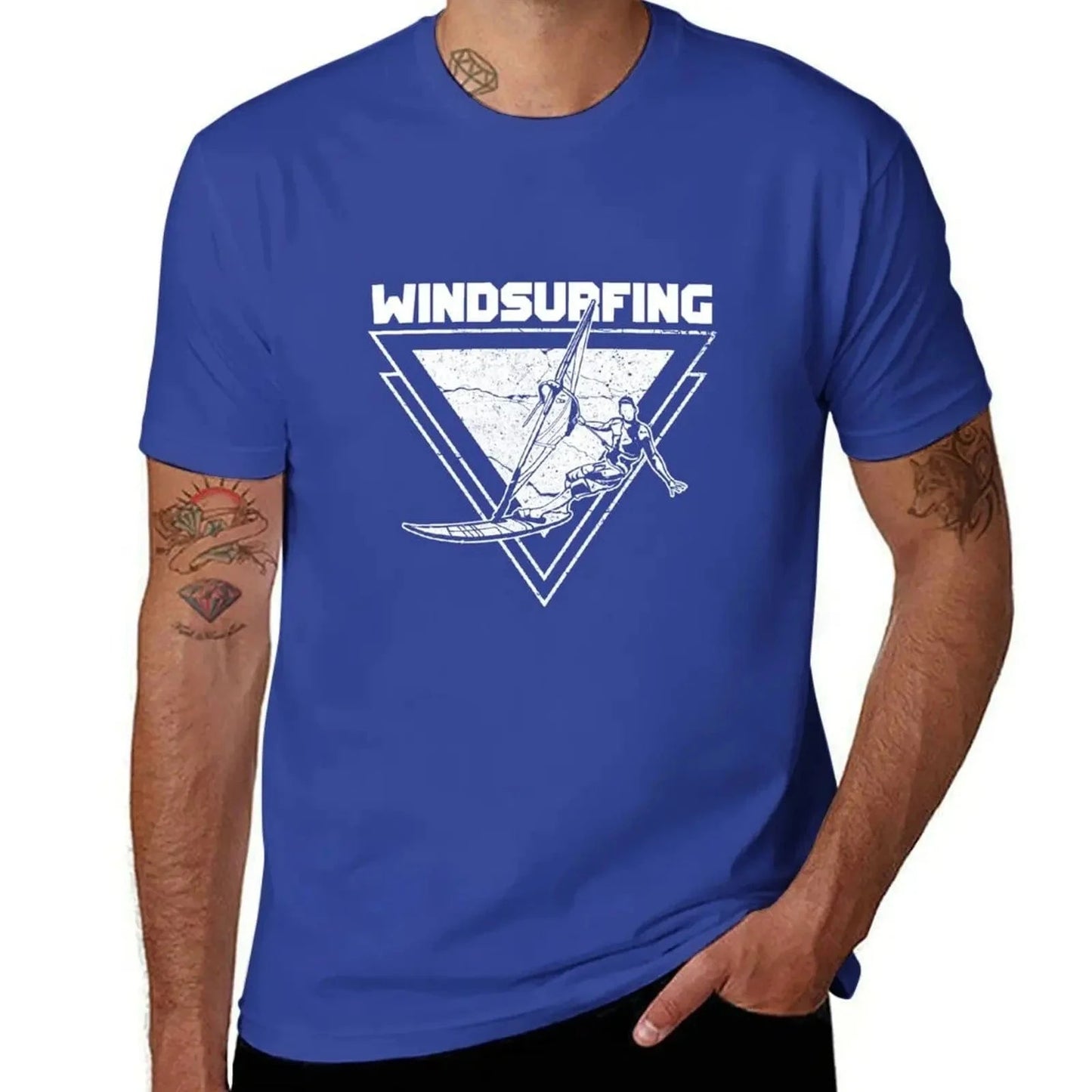Windsurfing T-Shirt summer top black t-shirts for men