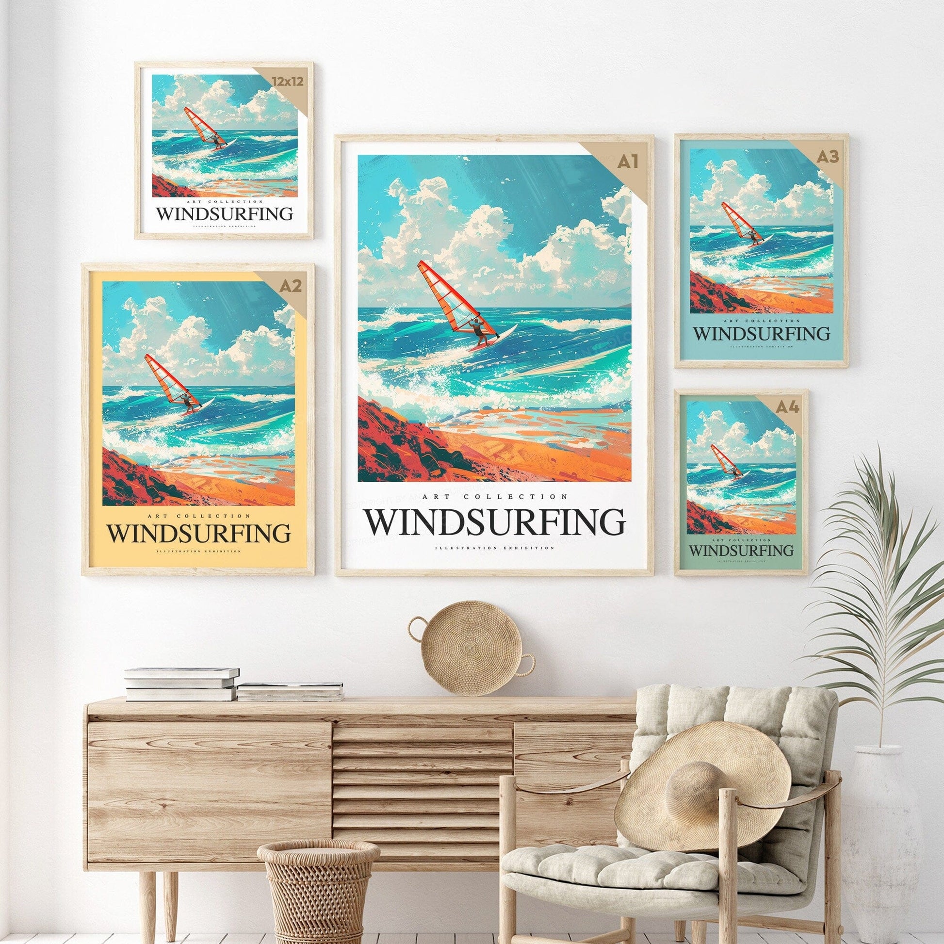 Windsurfing Gifts and Gear Any colour - Windsurfing Print - Windsurfing poster - Windsurfing Art - Travel Poster - Any Size