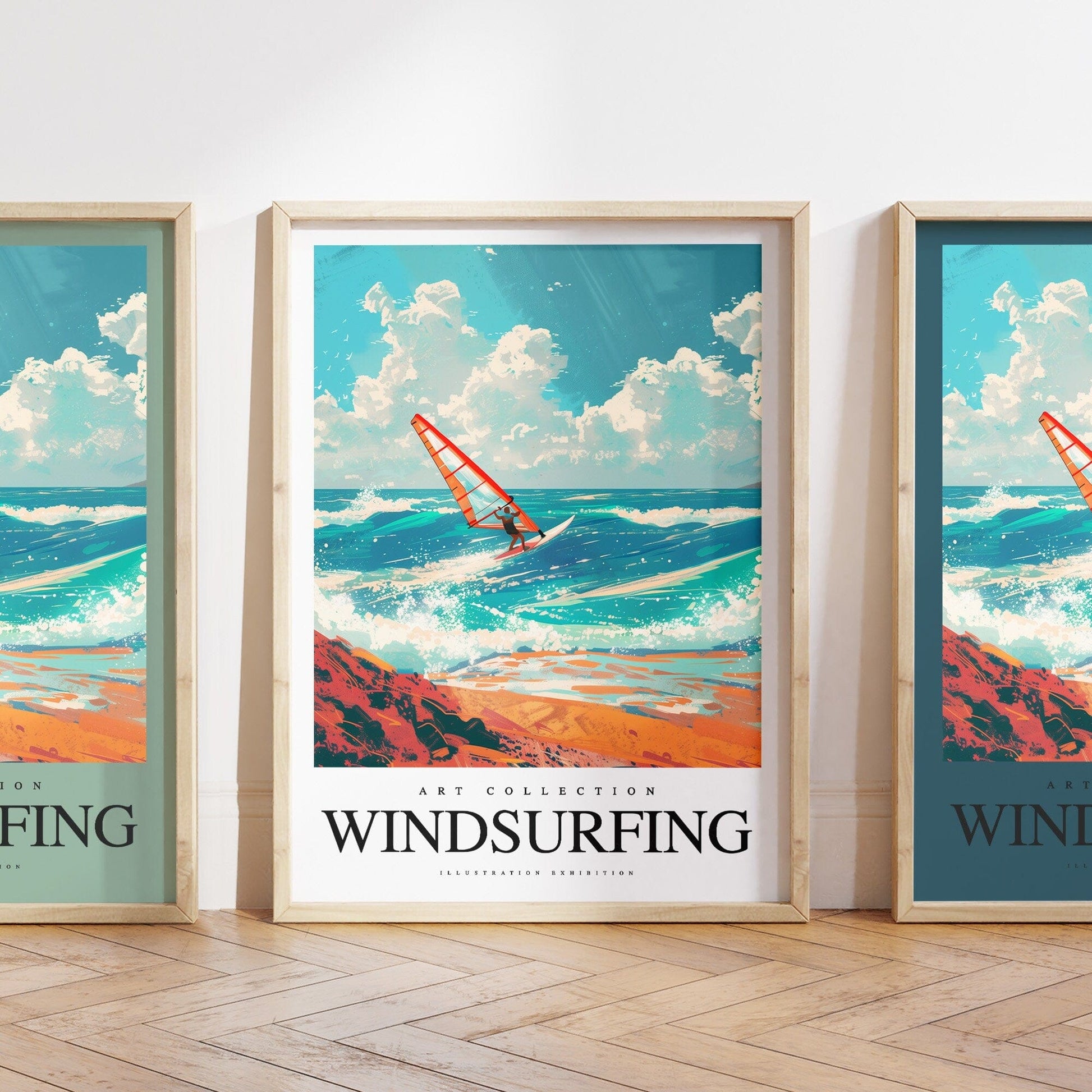 Windsurfing Gifts and Gear Any colour - Windsurfing Print - Windsurfing poster - Windsurfing Art - Travel Poster - Any Size