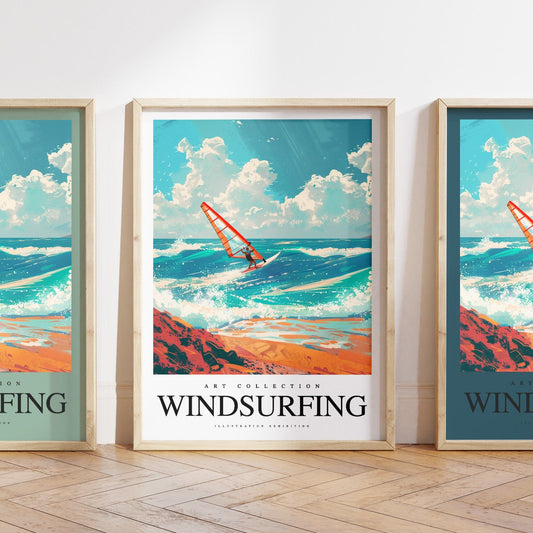 Windsurfing Gifts and Gear Any colour - Windsurfing Print - Windsurfing poster - Windsurfing Art - Travel Poster - Any Size
