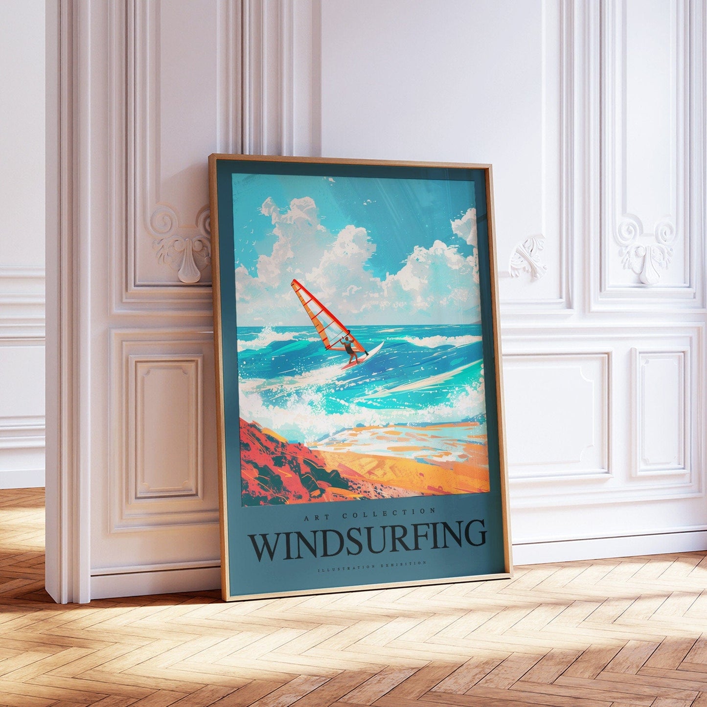 Windsurfing Gifts and Gear Any colour - Windsurfing Print - Windsurfing poster - Windsurfing Art - Travel Poster - Any Size