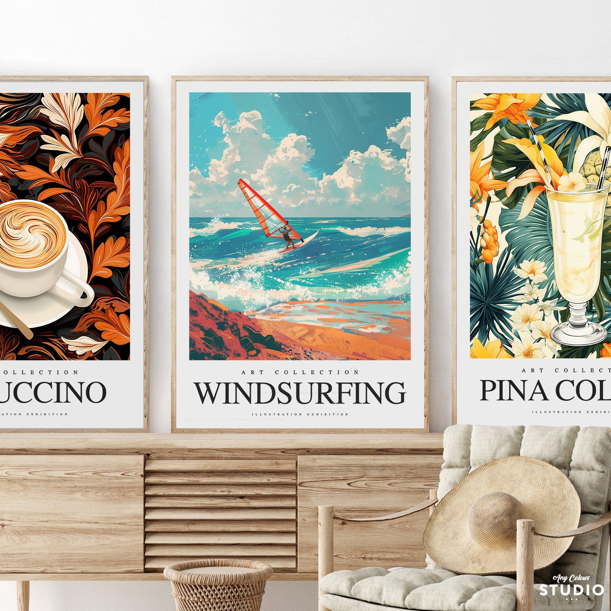Windsurfing Gifts and Gear Any colour - Windsurfing Print - Windsurfing poster - Windsurfing Art - Travel Poster - Any Size