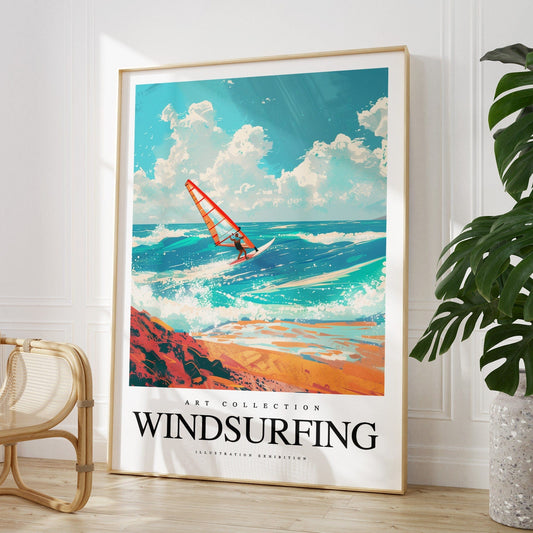 Windsurfing Gifts and Gear Any colour - Windsurfing Print - Windsurfing poster - Windsurfing Art - Travel Poster - Any Size