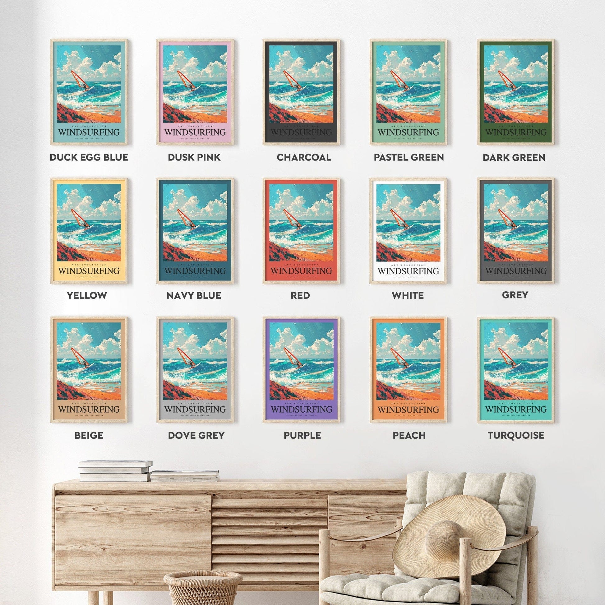 Windsurfing Gifts and Gear Any colour - Windsurfing Print - Windsurfing poster - Windsurfing Art - Travel Poster - Any Size