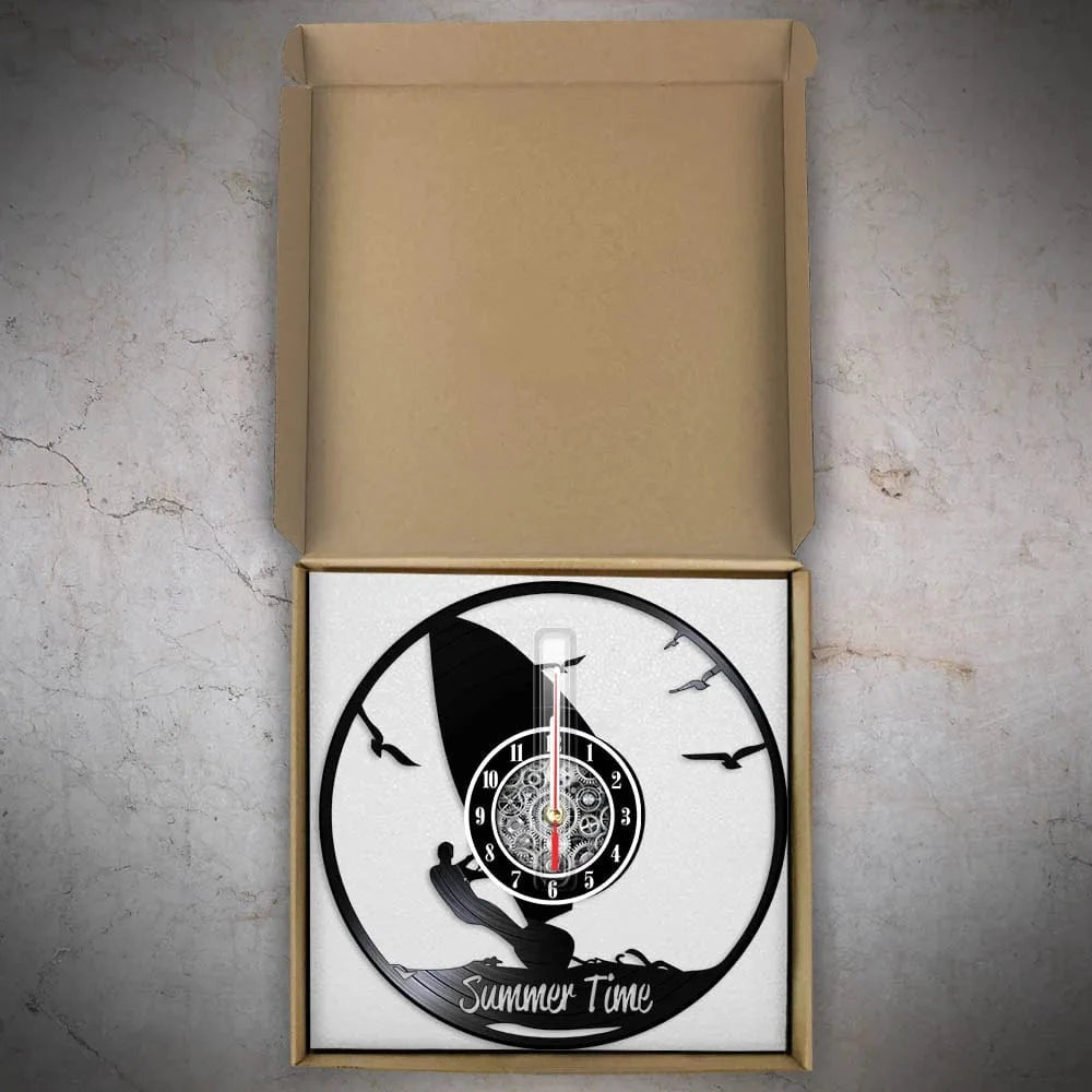 Windsurfing Gifts and Gear Clock Windsurfing Laser Cut Vinyl Record Wall Clock