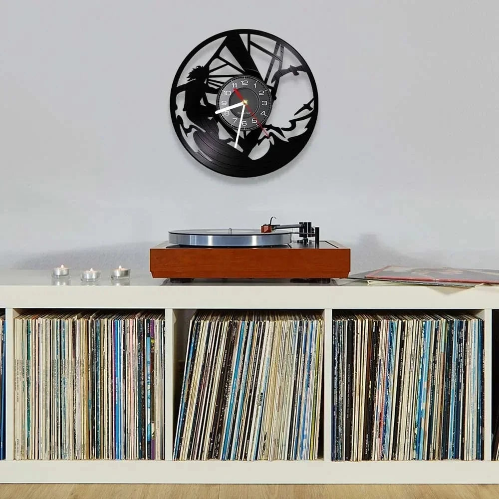 Windsurfing Gifts and Gear Clock Windsurfing Vinyl Record Wall Clock Beach House Decor Extreme Water Sport Artwork Vinyl Disk Crafts Wall Clock Windsurfer Gift