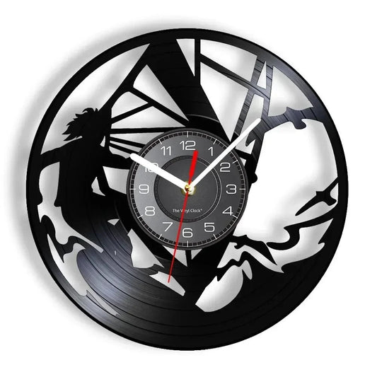 Windsurfing Gifts and Gear Clock Without LED Windsurfing Vinyl Record Wall Clock Beach House Decor Extreme Water Sport Artwork Vinyl Disk Crafts Wall Clock Windsurfer Gift