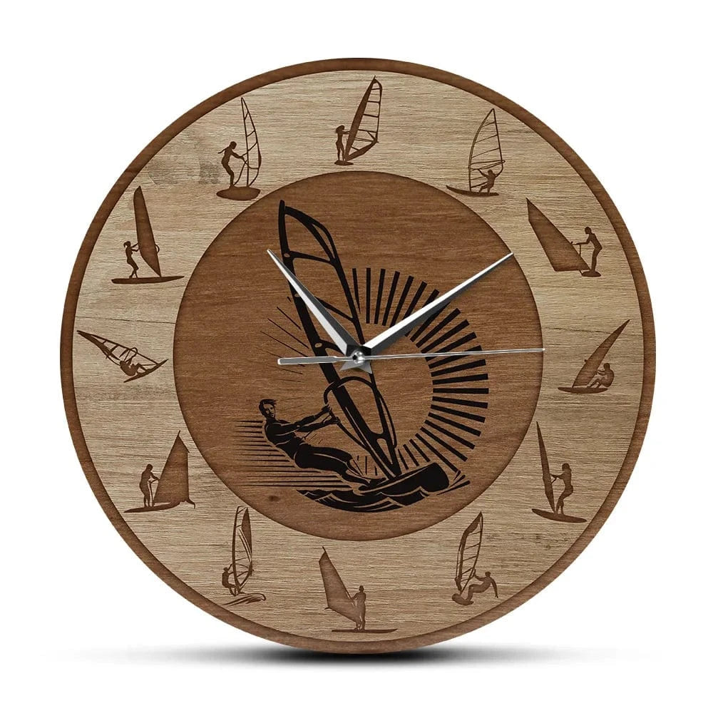 Windsurfing Gifts and Gear Clock Windsurfing Wall Clock Wind Surfer Art Man Cave Home Decor