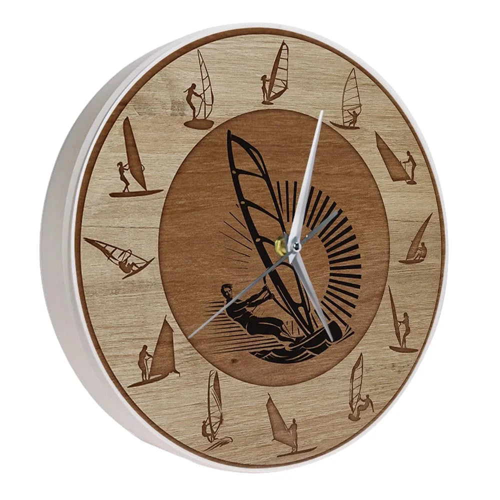 Windsurfing Gifts and Gear Clock Windsurfing Wall Clock Wind Surfer Art Man Cave Home Decor
