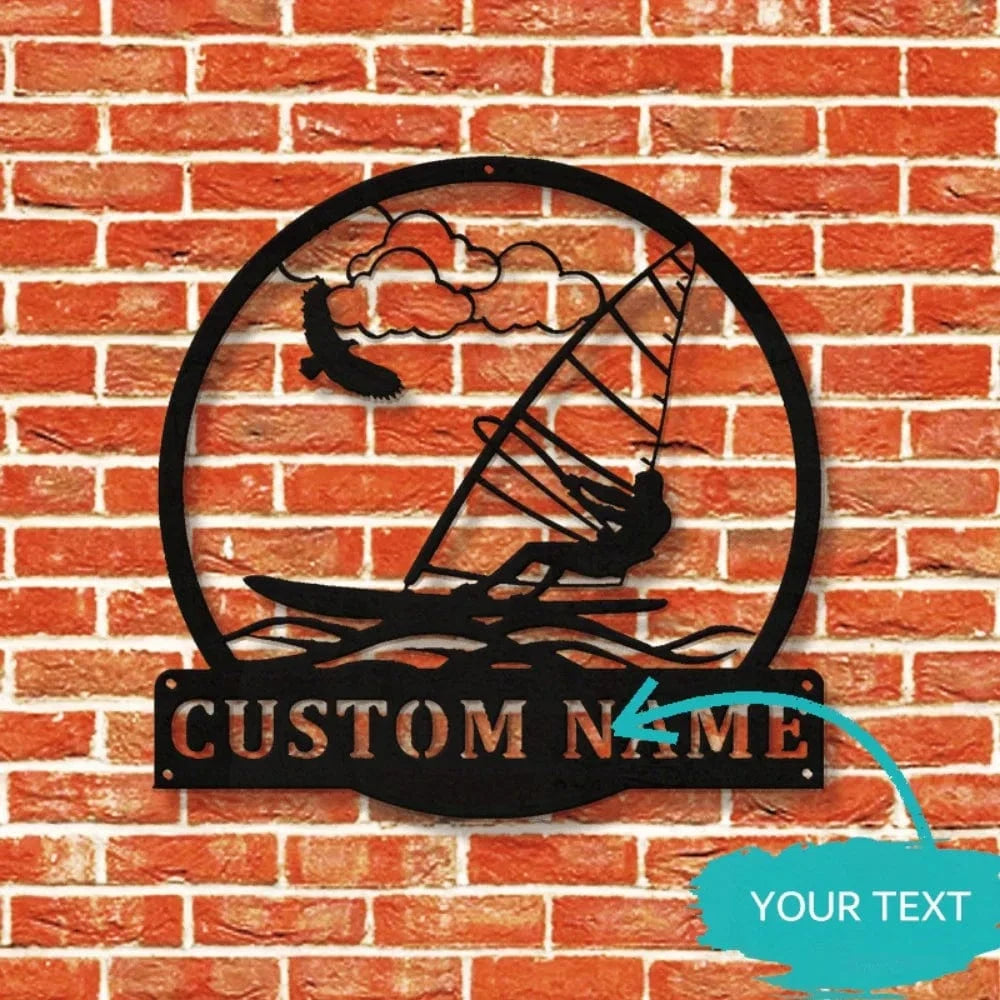 Windsurfing Gifts and Gear Decal Custom Personalized Metal Windsurfing Wall Art