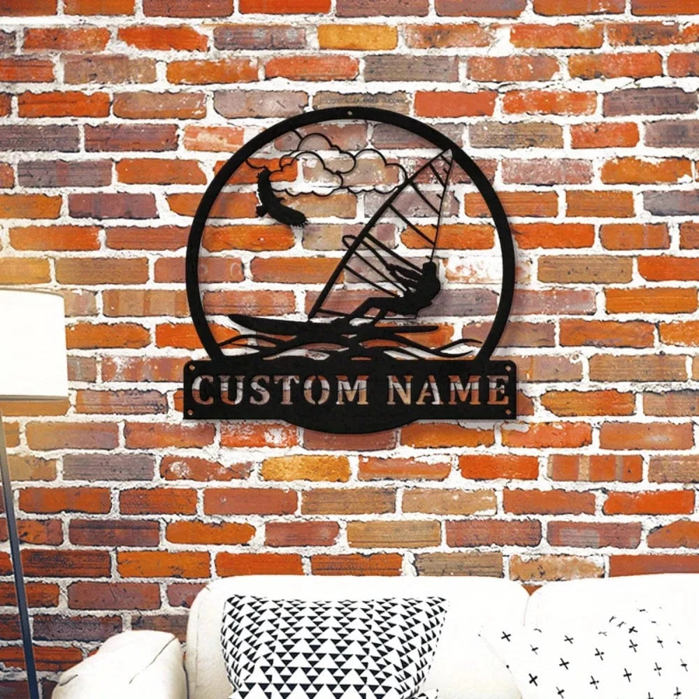 Windsurfing Gifts and Gear Decal Custom Personalized Metal Windsurfing Wall Art