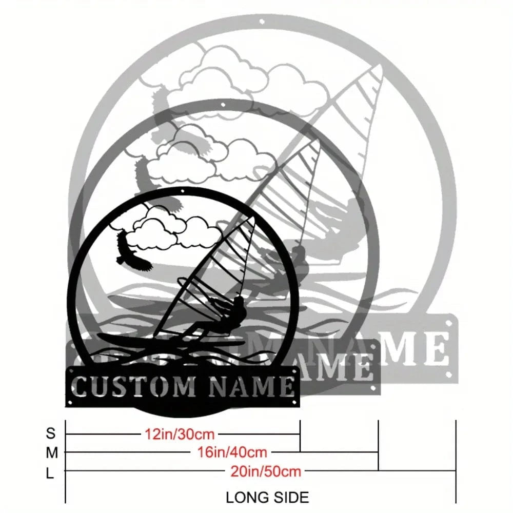 Windsurfing Gifts and Gear Decal Custom Personalized Metal Windsurfing Wall Art