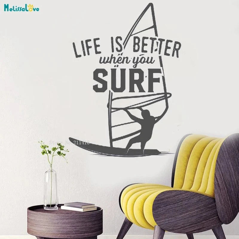 Windsurfing Gifts and Gear Decal Wall Sticker Home Decor Removable Art Mural
