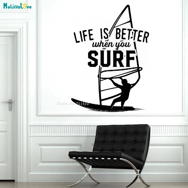 Windsurfing Gifts and Gear Decal Wall Sticker Home Decor Removable Art Mural