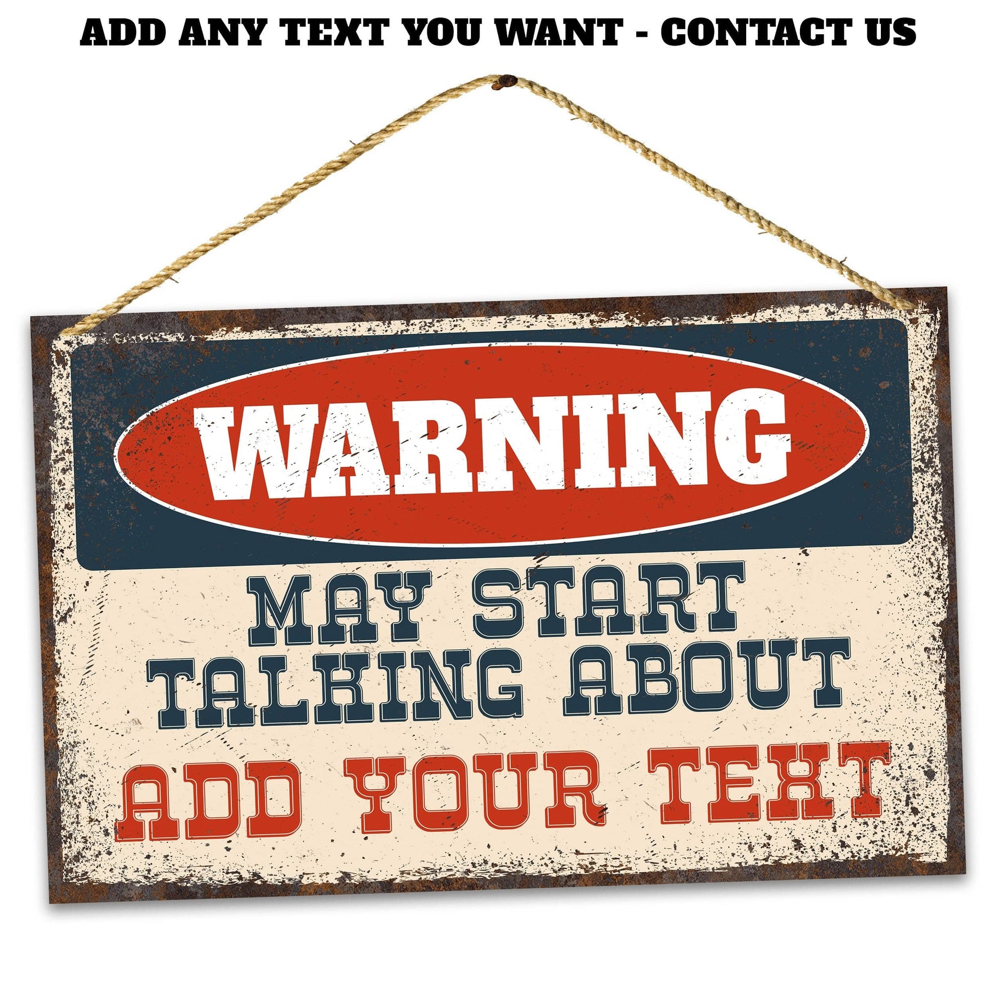 Windsurfing Gifts and Gear Funny Warning Windsurfing Metal Sign, May Start Talking About Rustic Retro Weathered Distressed Plaque, Gift Idea