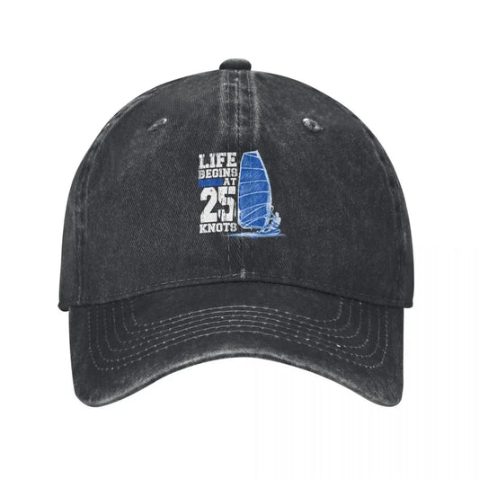 Windsurfing Gifts and Gear Hat Life begins at 25 knots windsurfing Cap