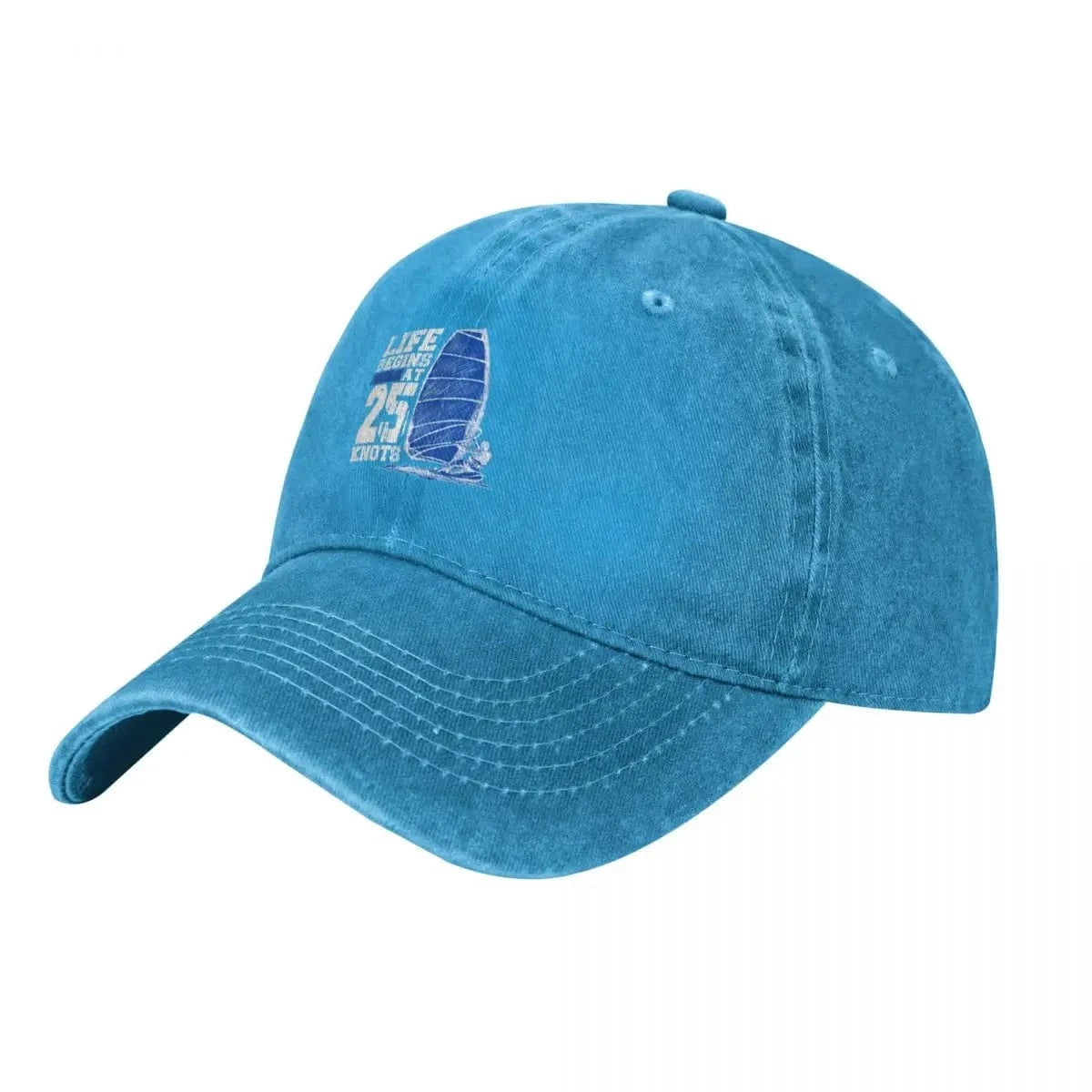 Windsurfing Gifts and Gear Hat Blue Life begins at 25 knots windsurfing Cap