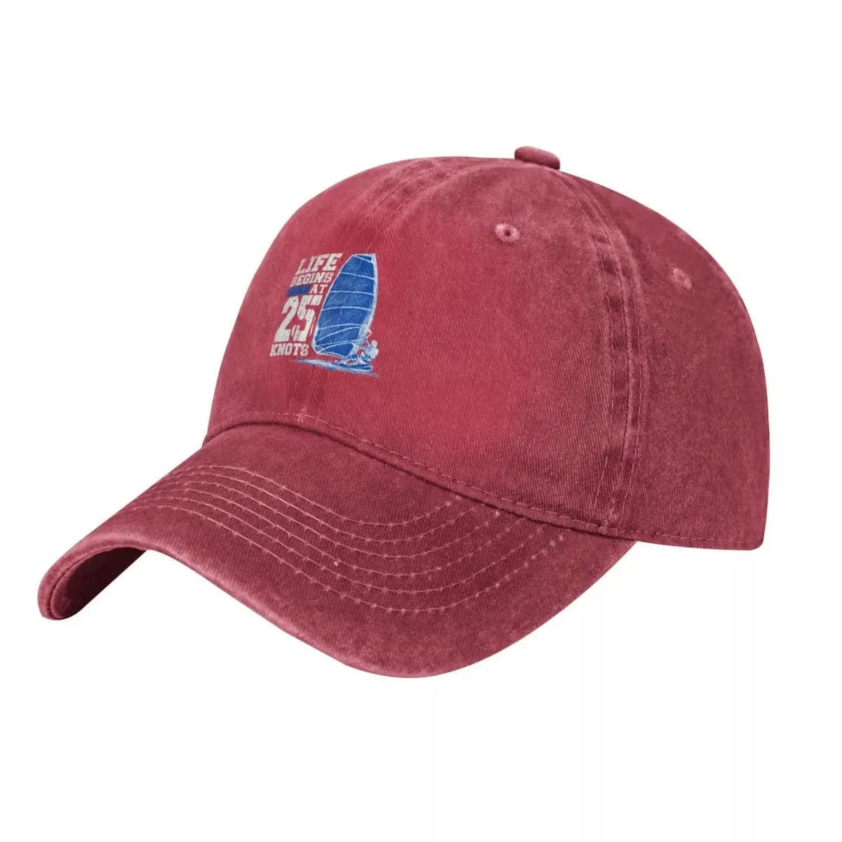 Windsurfing Gifts and Gear Hat Red Life begins at 25 knots windsurfing Cap