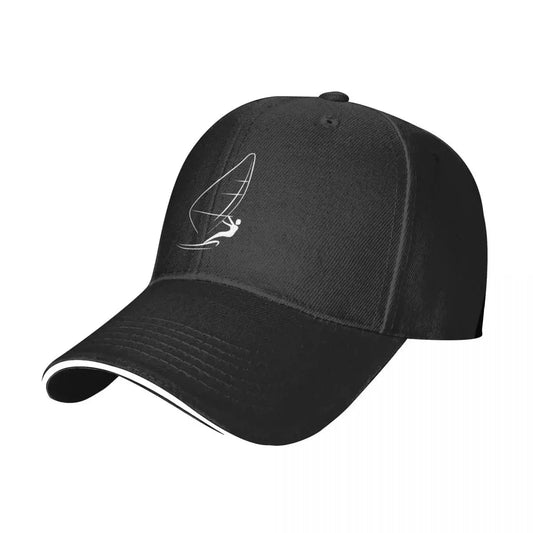 Windsurfing Gifts and Gear Hat Minimalist Windsurfing Design Baseball Cap Luxury man cap Mountaineering Fishing cap Streetwear Golf Wear Men Women's