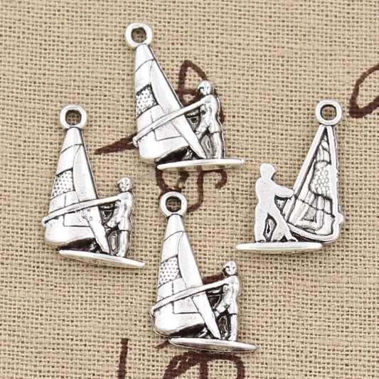 Windsurfing Gifts and Gear Pendant Variant 15pcs Charms Windsurfing Windsurfer 22x14mm Antique Pendant Tibetan Silver