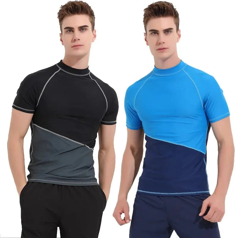 Windsurfing Gifts and Gear Rash Guard Men Rashguard Short Sleeve Wetsuit Shirt Mens Quick-dry Anti-UV Windsurf Swim