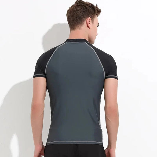 Windsurfing Gifts and Gear Rash Guard Men Rashguard Short Sleeve Wetsuit Shirt Mens Quick-dry Anti-UV Windsurf Swim