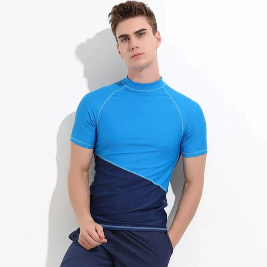 Windsurfing Gifts and Gear Rash Guard Men Rashguard Short Sleeve Wetsuit Shirt Mens Quick-dry Anti-UV Windsurf Swim