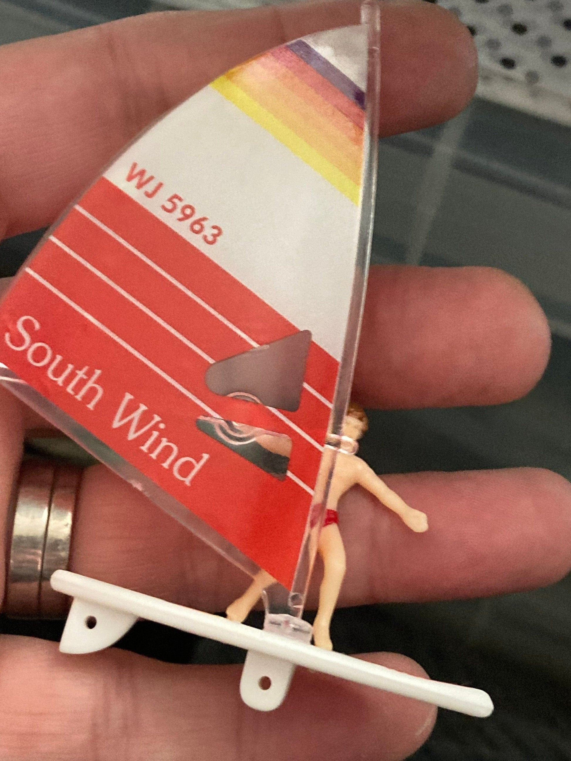 Windsurfing Gifts and Gear Retro windsurfer windsurfing cake topper plastic