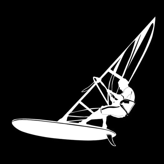 Windsurfing Gifts and Gear Sticker WHITE / 27cm x 24cm Car Stickers Windsurfing Styling PVC 18CM*16CM
