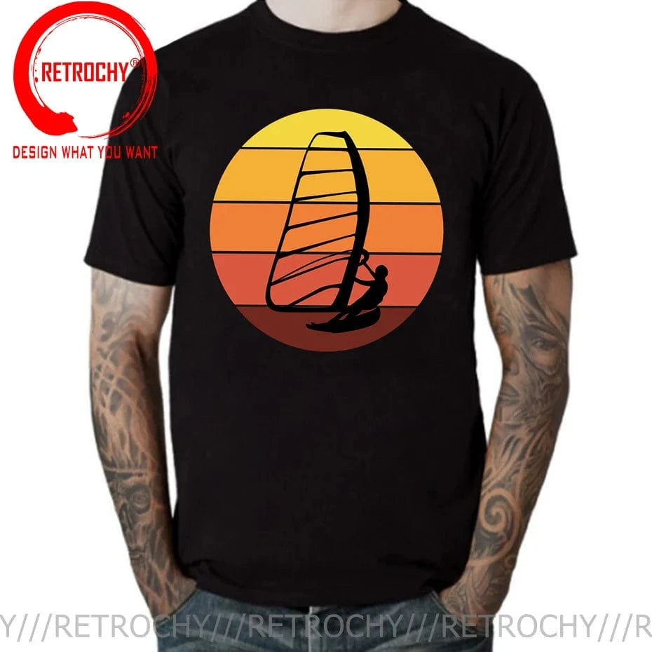 Windsurfing Gifts and Gear T-Shirt Fashion Retro Windsurfing Kitesurf T-shirts Vintage