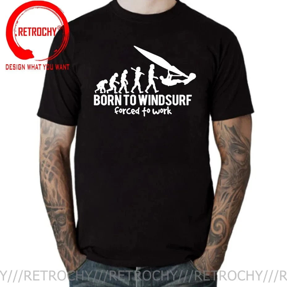 Windsurfing Gifts and Gear T-Shirt Black 07 / XL Fashion Retro Windsurfing Kitesurf T-shirts Vintage