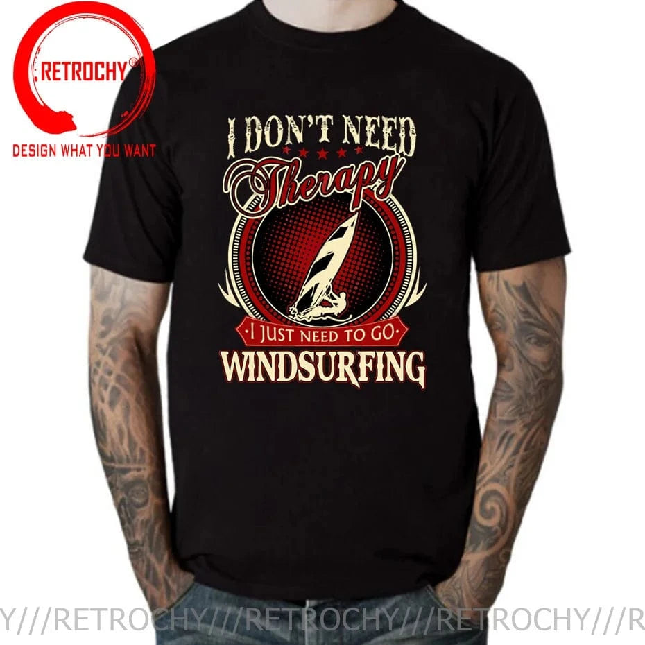Windsurfing Gifts and Gear T-Shirt Black 09 / L Fashion Retro Windsurfing Kitesurf T-shirts Vintage