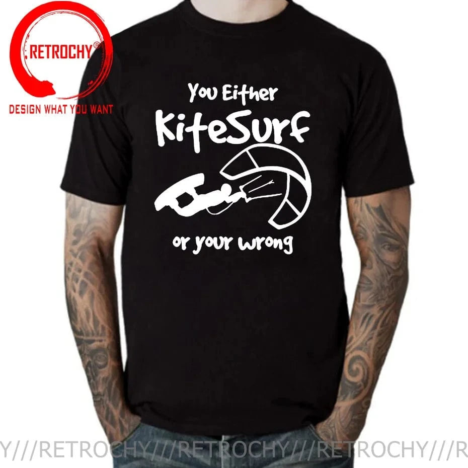 Windsurfing Gifts and Gear T-Shirt Black 1 / L Fashion Retro Windsurfing Kitesurf T-shirts Vintage