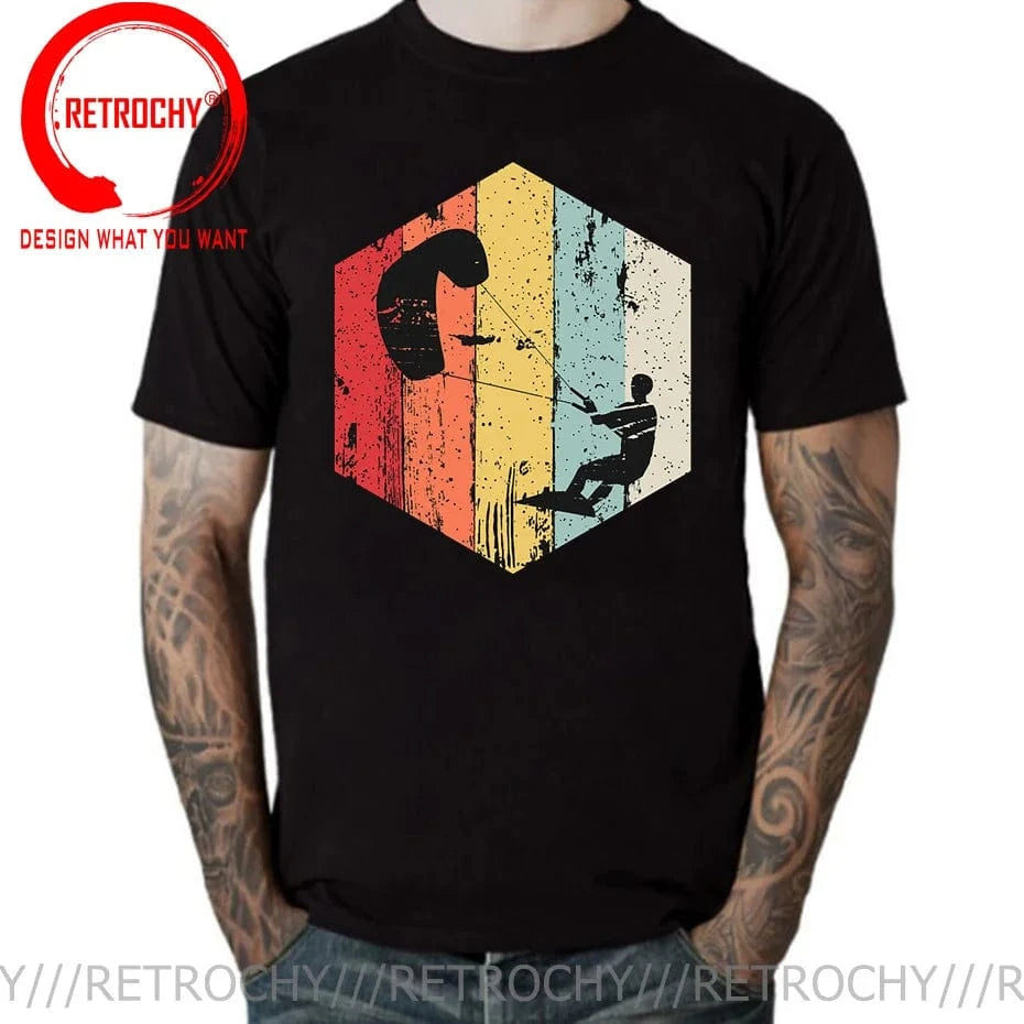 Windsurfing Gifts and Gear T-Shirt Black 15 / M Fashion Retro Windsurfing Kitesurf T-shirts Vintage