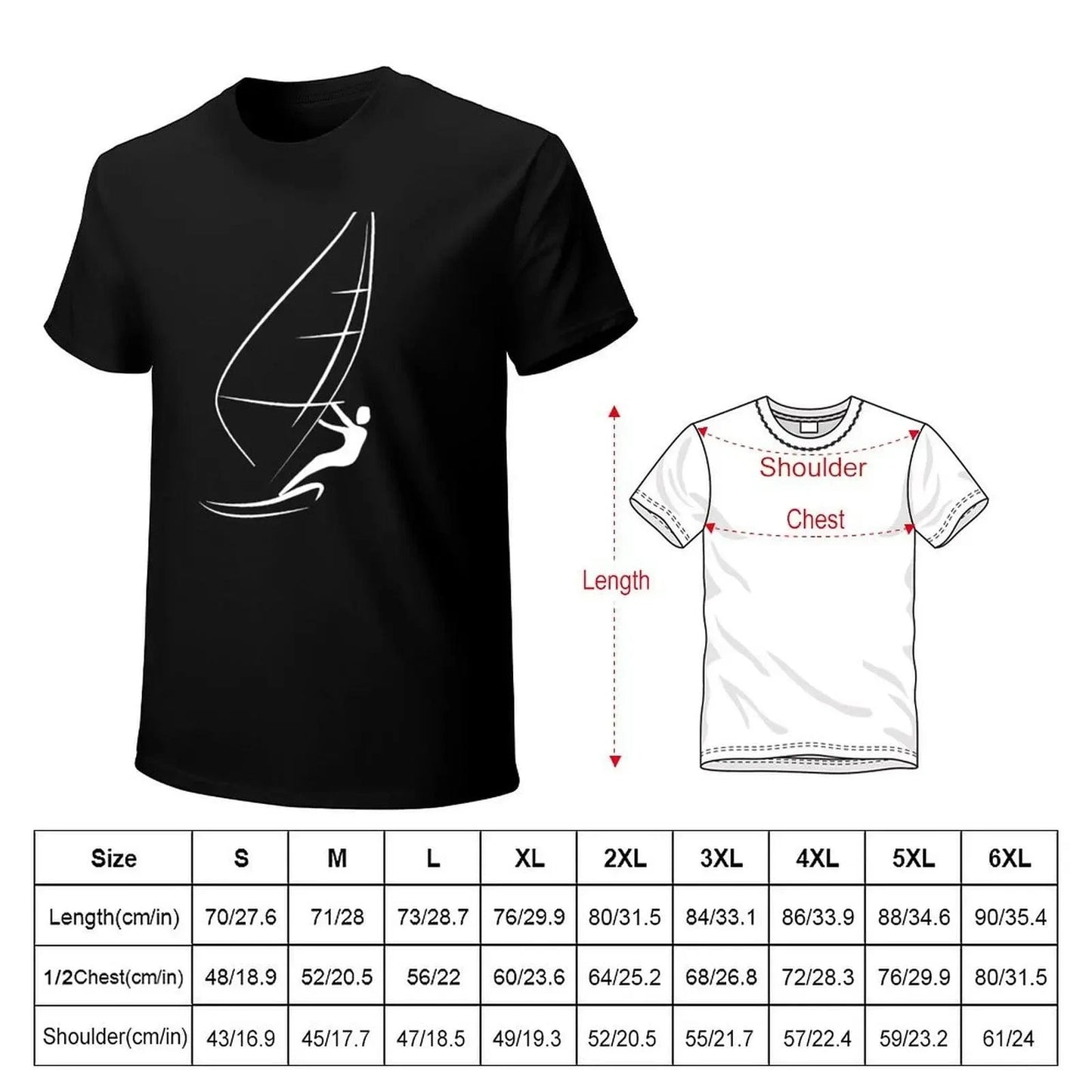 Windsurfing Gifts and Gear T-Shirt Minimalist Windsurfing Design T-shirt