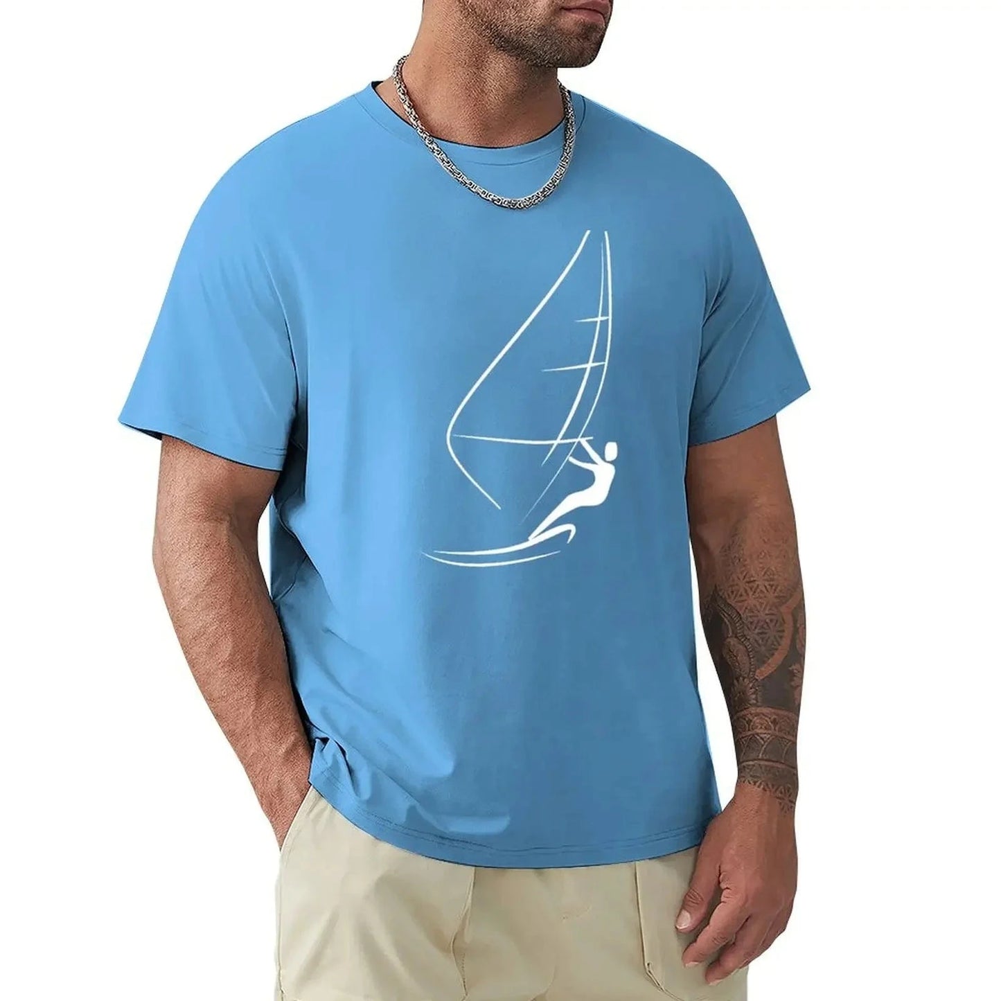 Windsurfing Gifts and Gear T-Shirt Medium blue / 4XL Minimalist Windsurfing Design T-shirt