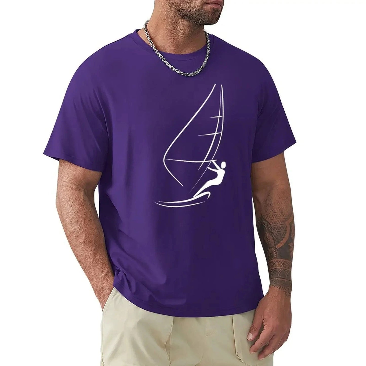 Windsurfing Gifts and Gear T-Shirt Purple / S Minimalist Windsurfing Design T-shirt