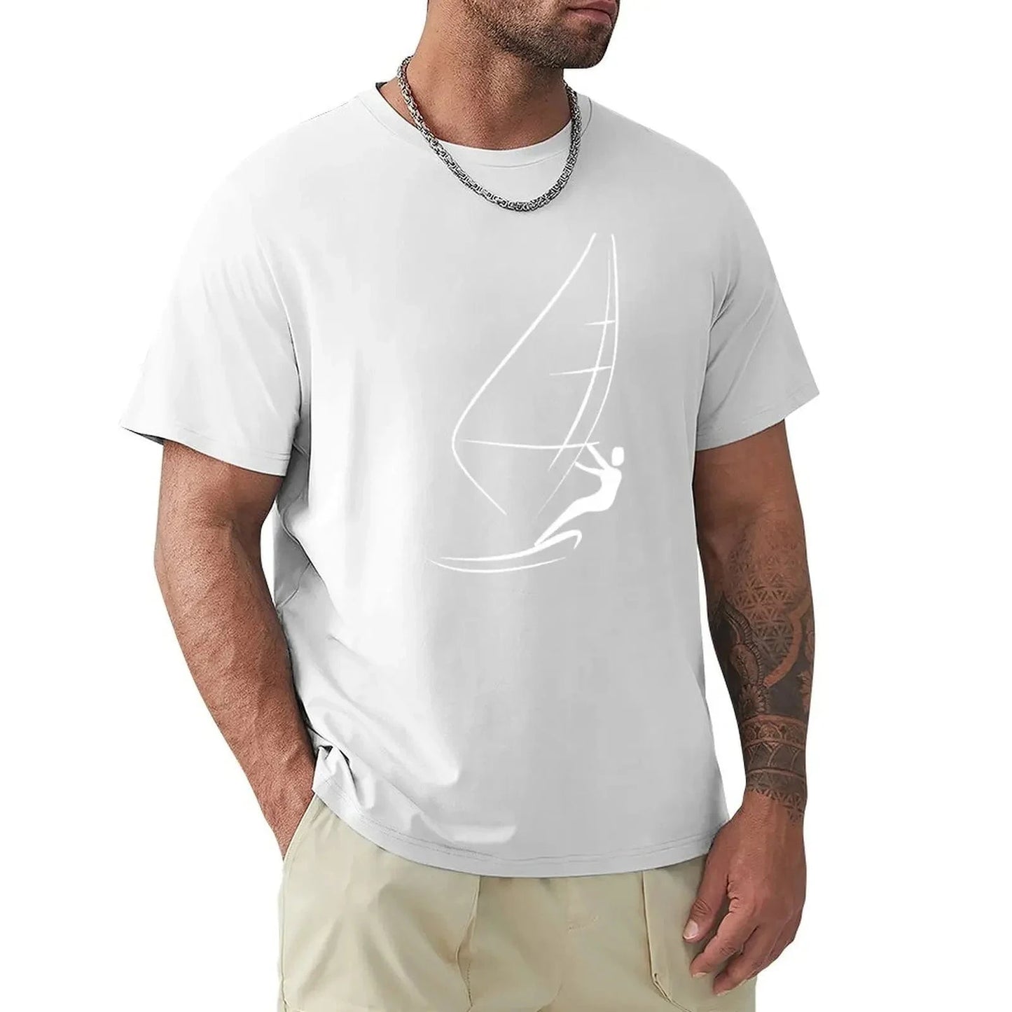 Windsurfing Gifts and Gear T-Shirt White / 6XL Minimalist Windsurfing Design T-shirt