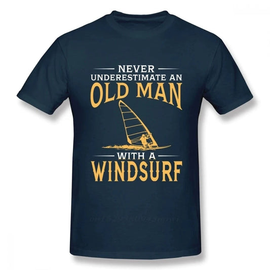Windsurfing Gifts and Gear T-Shirt Never underestimate an Old Man Windsrufer T-Shirt Casual