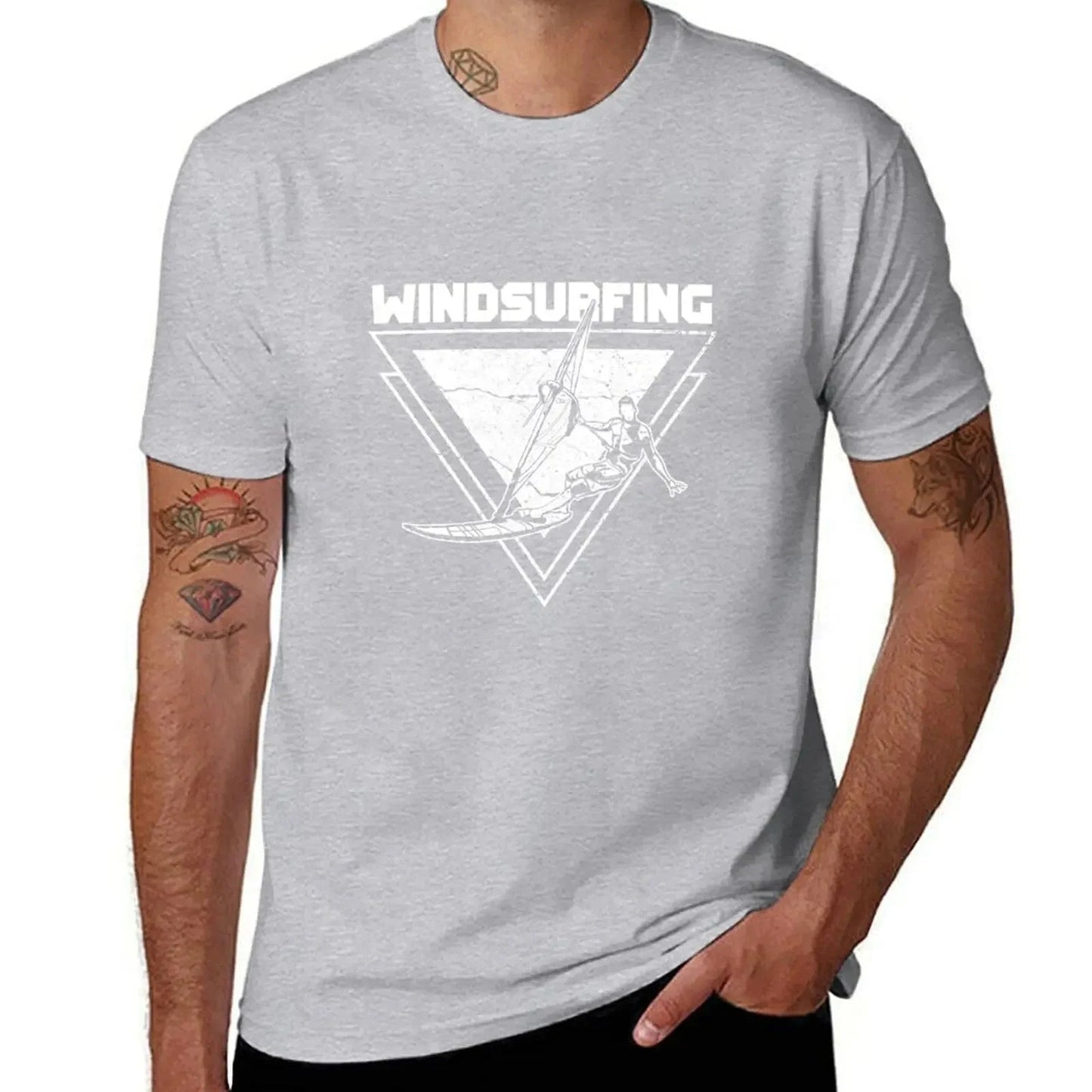 Windsurfing Gifts and Gear T-Shirt Gray / L Windsurfing T-Shirt summer top black t-shirts for men