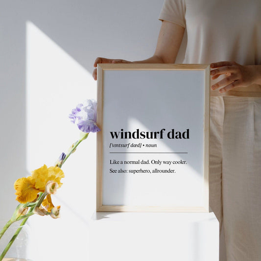 Windsurfing Gifts and Gear Windsurf Dad Definition digital download, Windsurf digital print, Wind poster, Wind surf gift, Windsurfer art, windsurf wall art, watersport
