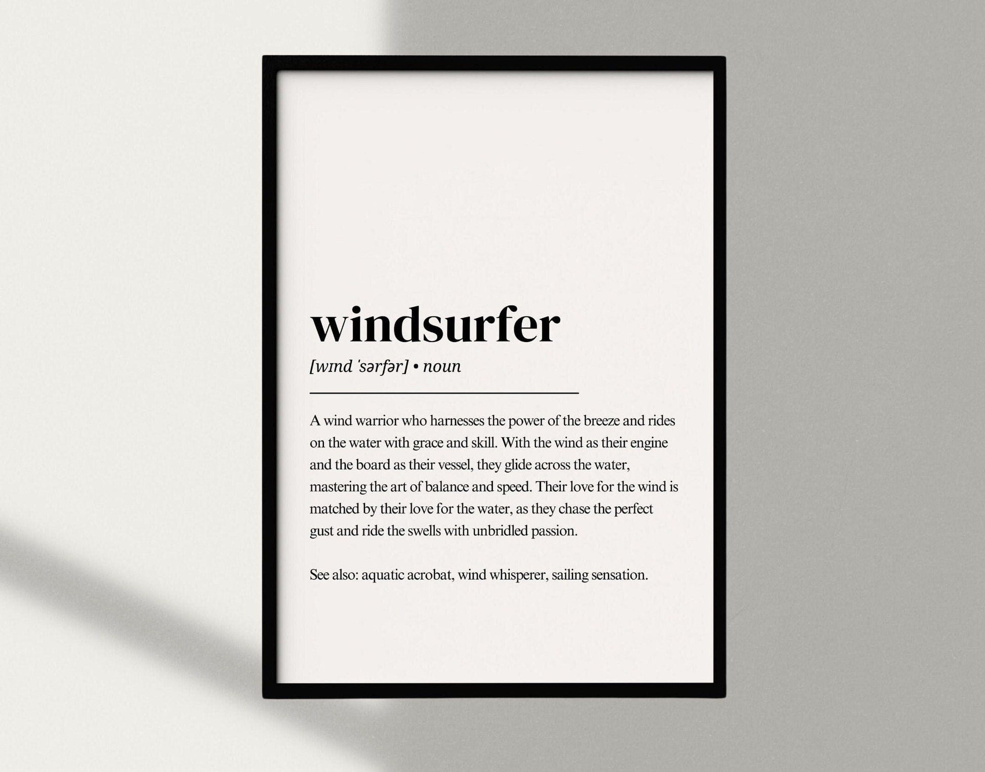 Windsurfing Gifts and Gear windsurfer definition | Windsurf digital print | Windsurf posters | windsurf gift | gift for windsurfer | windsurf wall art | digital download