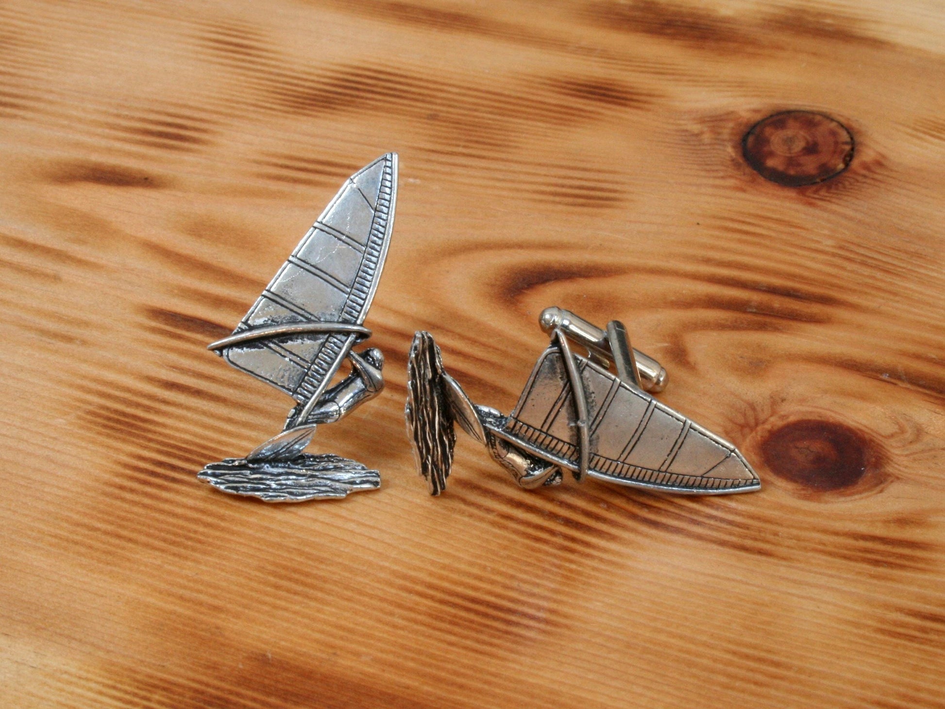 Windsurfing Gifts and Gear Windsurfing Cufflinks Pewter UK Handmade Water Sports Sea Birthday Gift cu