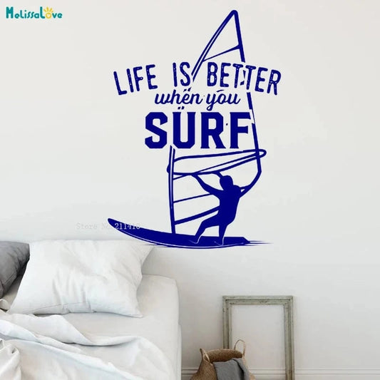 Windsurfing Gifts and Gear Decal Wall Sticker Home Decor Removable Art Mural