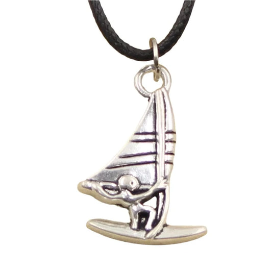 Windsurfing Gifts and Gear Pendant Variant Fashion Windsurfing Necklace Pendant Women Jewelry Black Leather